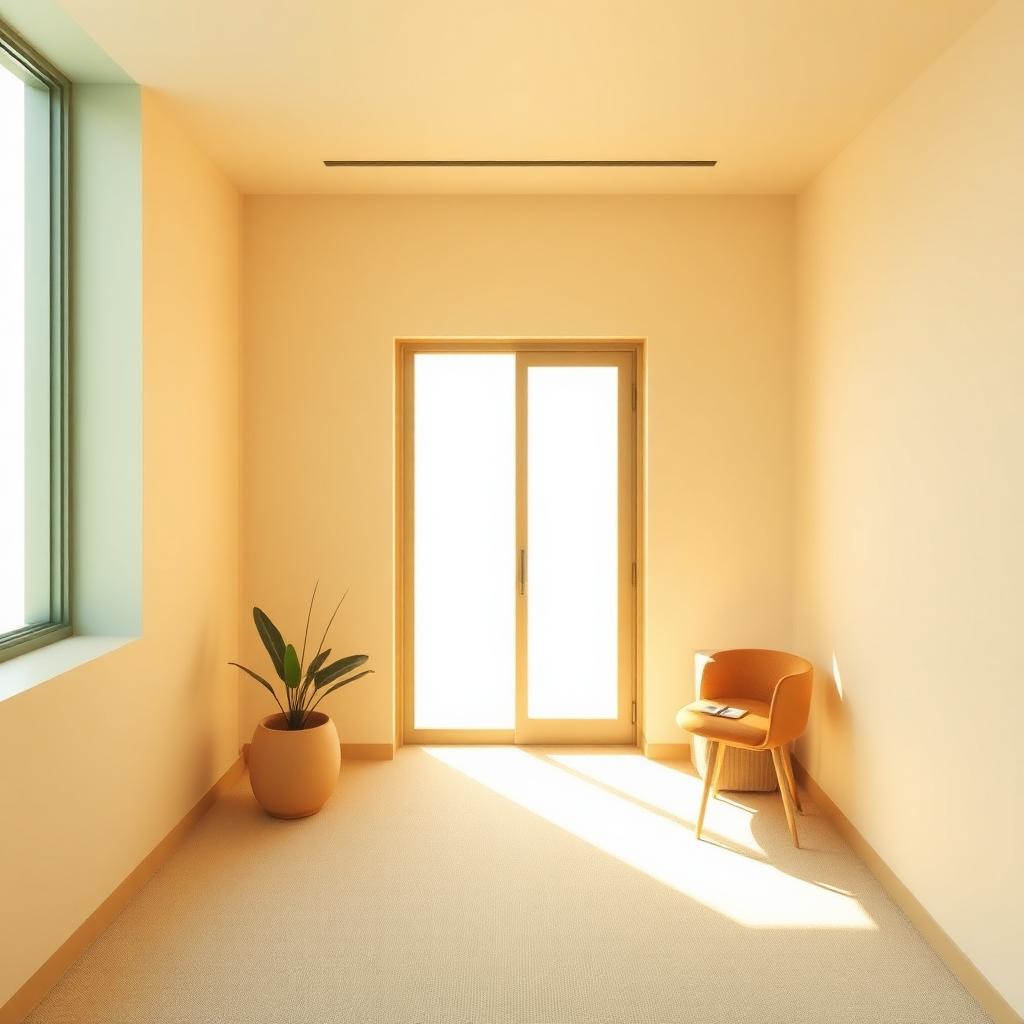 Warm sunlit accountant's office desk with paperwork and coffee