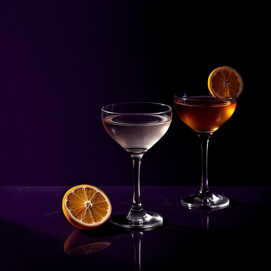 Cocktails and crispy chicken wings on a table at Velvet Room